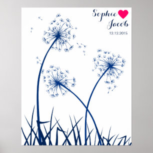 fingerprint wedding guest book dandelion