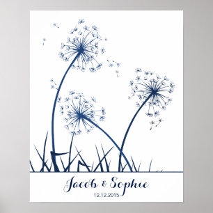 fingerprint wedding guest book dandelion