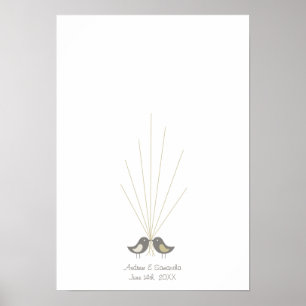 Fingerprint Wedding Guestbook Love Birds