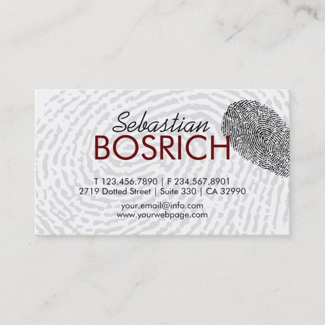 Fingerprints Modern Business Card Template (Front)