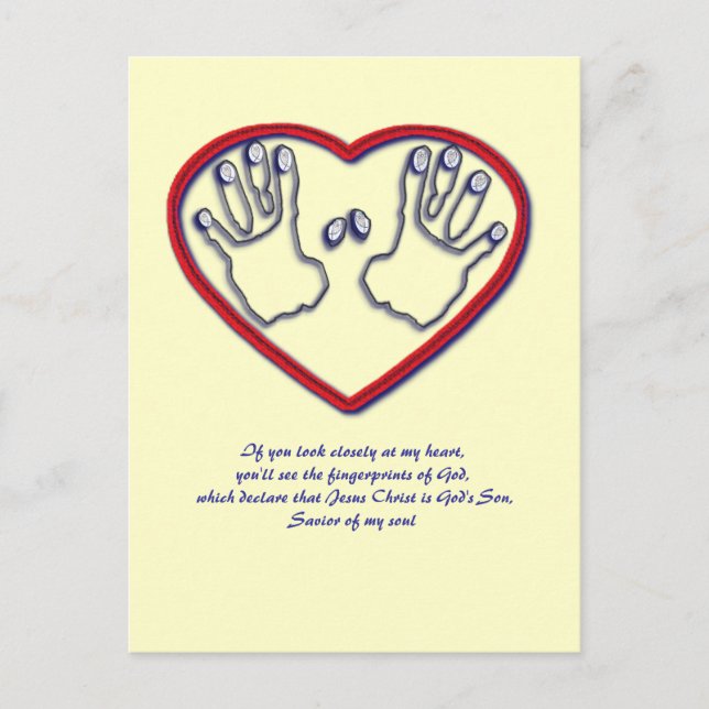 Fingerprints of God - 1 Peter 5:6-7 Postcard (Front)