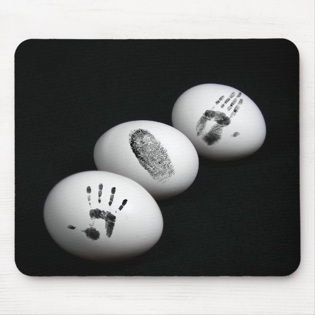 Fingerprints on White Eggs Mouse Mat (Front)