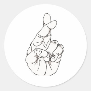 Fingers Crossed Classic Round Sticker