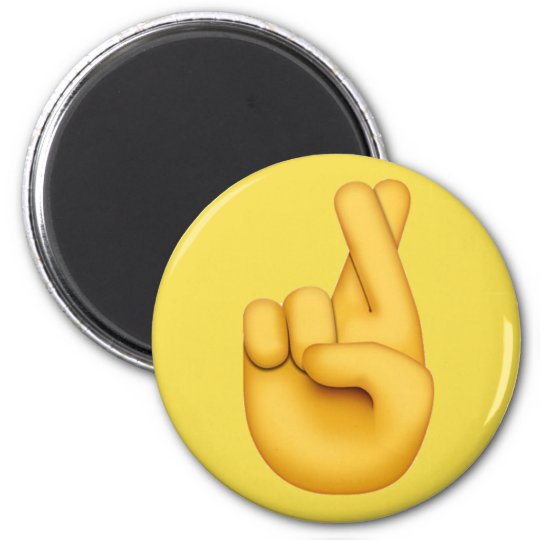 Fingers Crossed Emoji Magnet Zazzle Co Uk