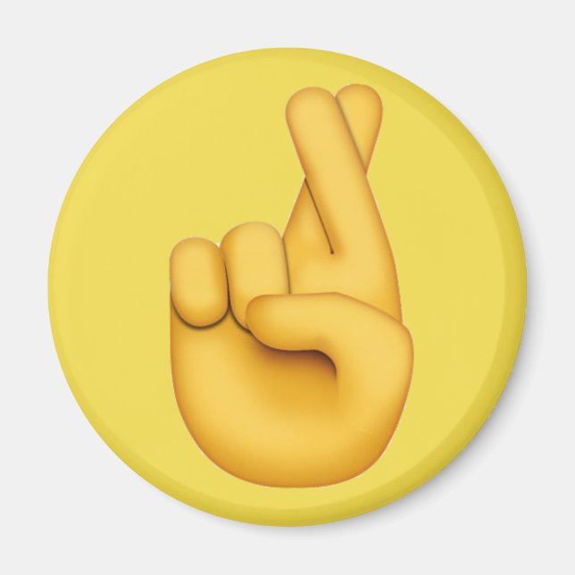 Fingers crossed Emoji Magnet (Front)
