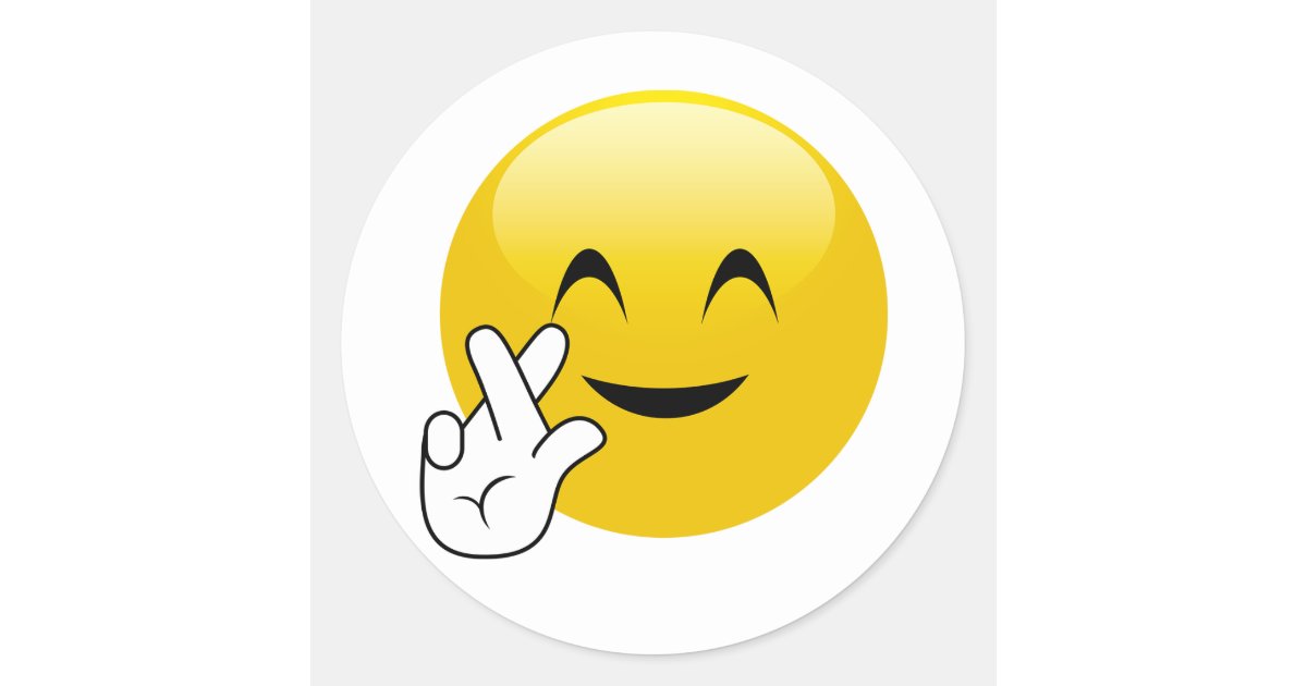 Fingers Crossed Emoji Stickers Zazzle