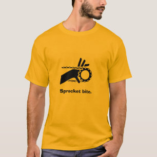 Fingers in sprocket, Sprocket bite. T-Shirt