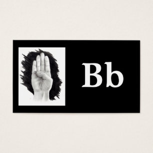 FINGERSPELL CARD LETTER B