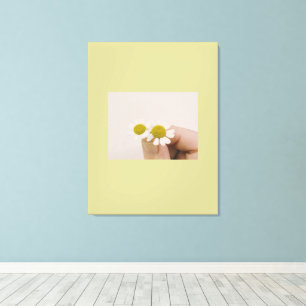 “Fingertip Daisy – Gentle Nature Wall Art” Canvas Print