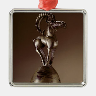 Finial with a mountain goat metal tree decoration