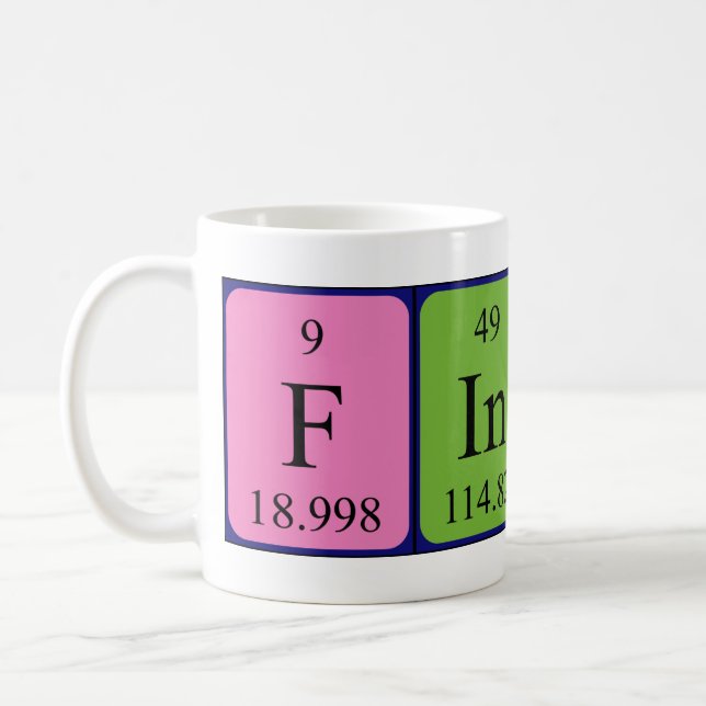Finis periodic table name mug (Left)