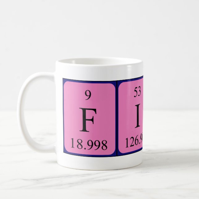 Finis periodic table name mug (Left)