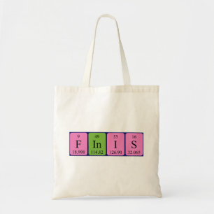 Finis periodic table name tote bag