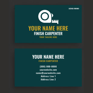 Finish Carpenter Professional Forest Green & Gold Business Card