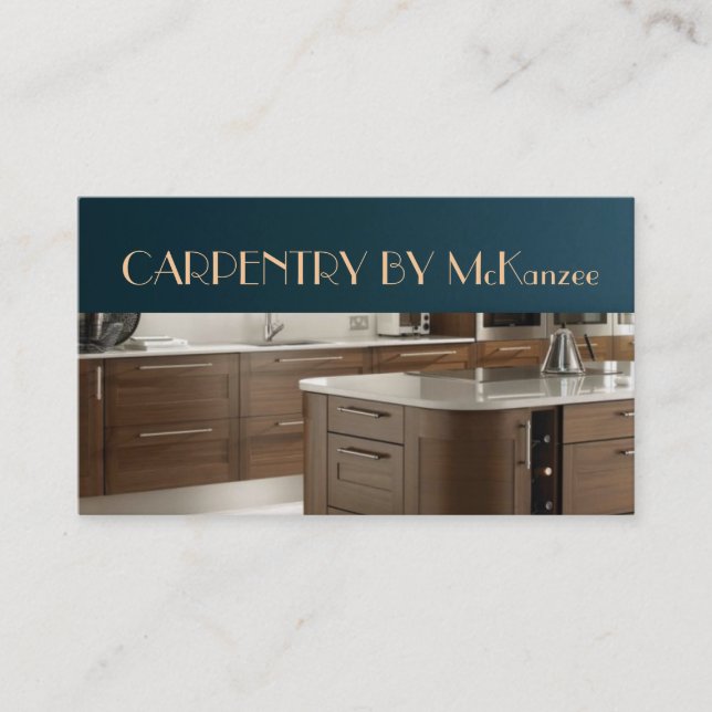 Finish Carpentry, Mill work, Wood, Construction Business Card (Front)