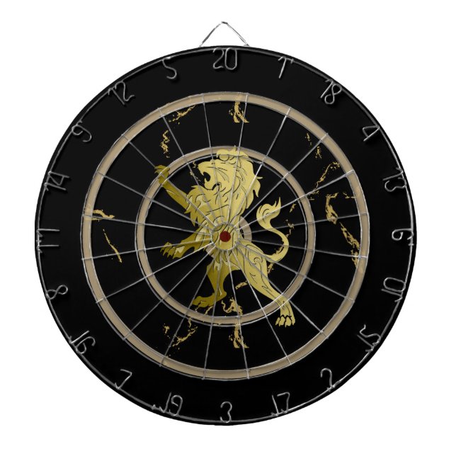 finish: Golden Royal Lion Monogram Pickleball Padd Dartboard (Front)