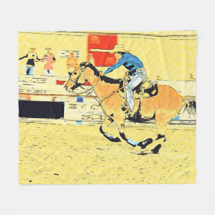 Finish-Line Run - Rodeo Cowgirl Fleece Blanket