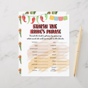 Finish The Bride's Phrase   Bridal Shower Game