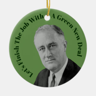 Finish The Job Green New Deal Ceramic Tree Decoration