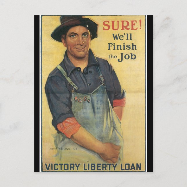 Finish The Job World War II Postcard (Front)