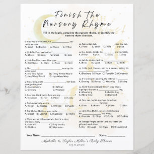 Finish the Nursery Rhyme Baby Shower Game