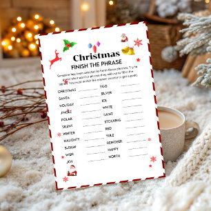 Finish The phrase Christmas Party game card