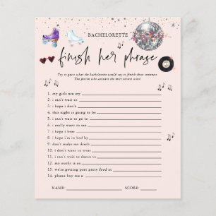 Finish The Phrase Roller Skating Bachelorette Game