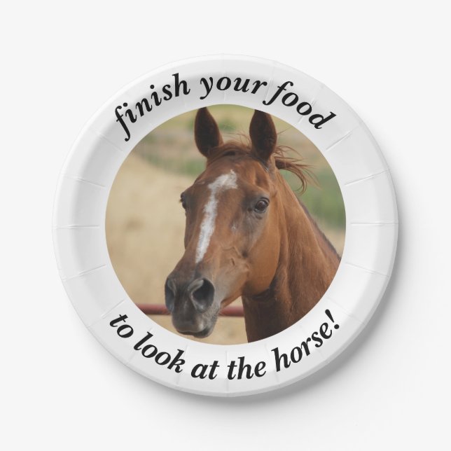 Finish your food to look at the horse paper plate (Front)