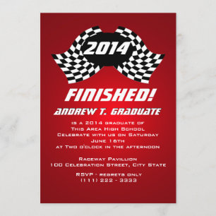 Finished 2014 Racing Flags Graduation Invitation