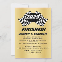 Finished Racing Flags Graduation Invitation