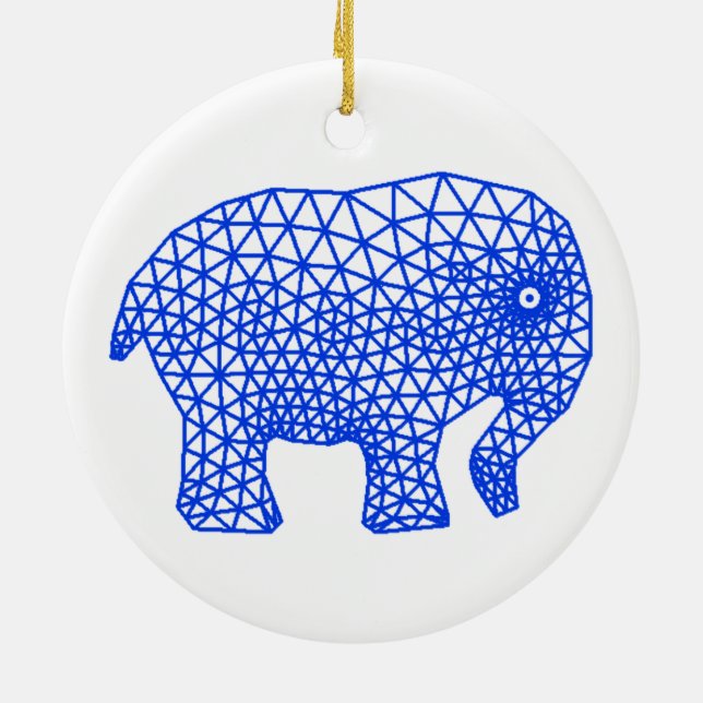 Finite Elephant Ceramic Tree Decoration (Back)