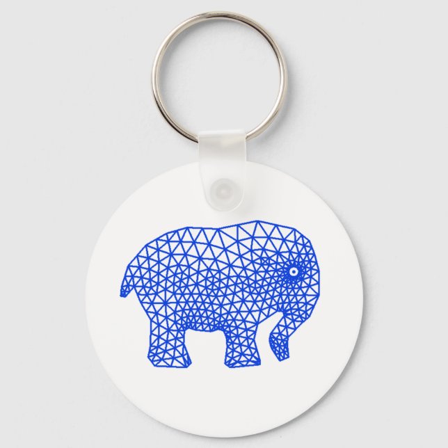 Finite Elephant Key Ring (Front)