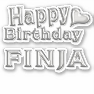 Finja Happy Birthday silver Sticker