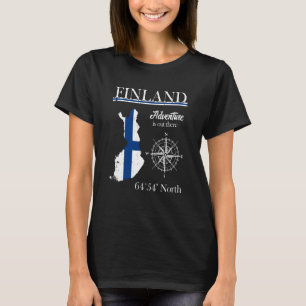Finland Adventure Is Out There Suomi Finnish Flag T-Shirt