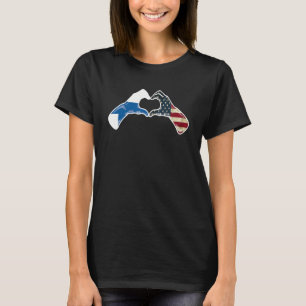 Finland American USA Flag USA Finnish Heart 1 T-Shirt