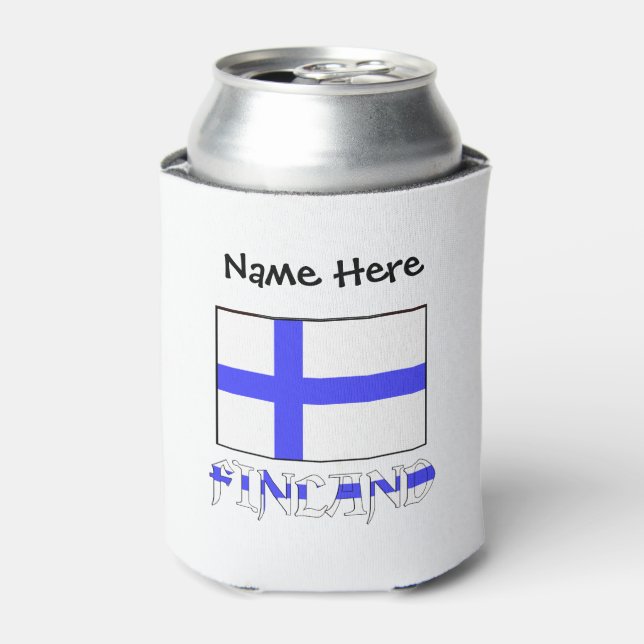 Finland and Finnish Flag Personalised  Can Cooler (Can Front)