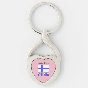 Finland and Finnish Flag Personalised Key Ring