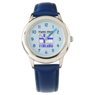 Finland and Finnish Flag Personalised Watch