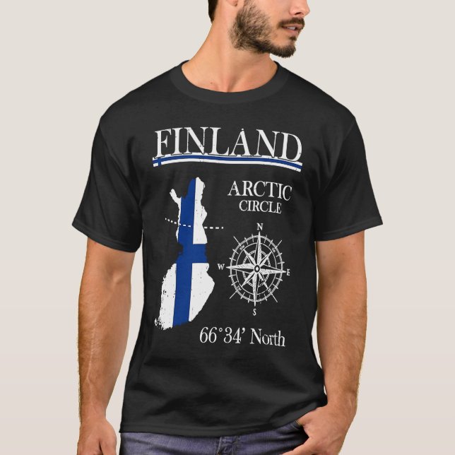 Finland Arctic Circle  Adventure  Suomi Finnish Fl T-Shirt (Front)