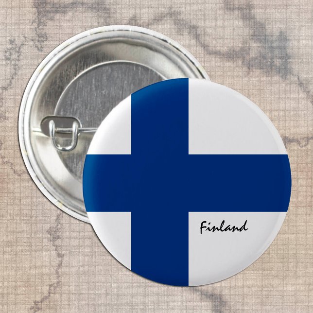 Finland button, patriotic Finnish Flag fashion 3 Cm Round Badge (Creator Uploaded)
