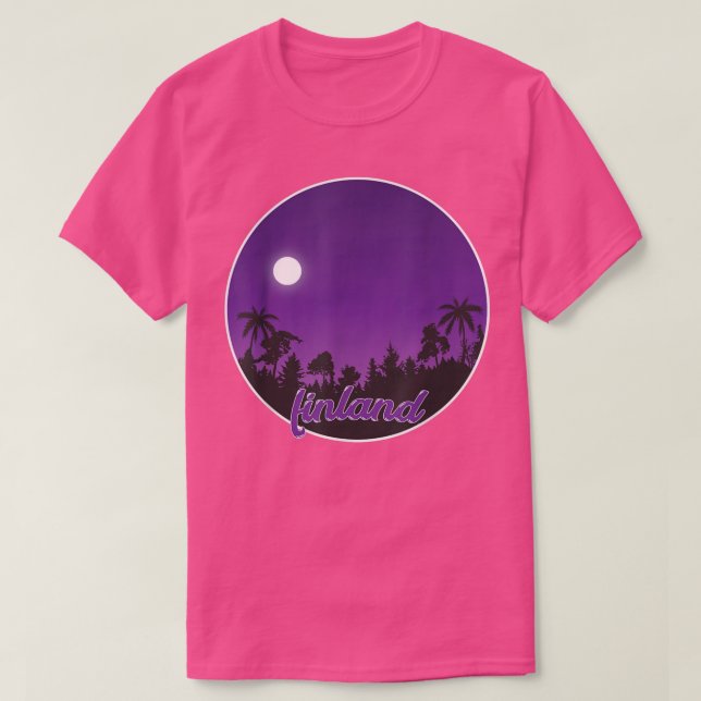 finland By night with Palms  T-Shirt (Design Front)