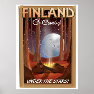Finland camping under the stars poster