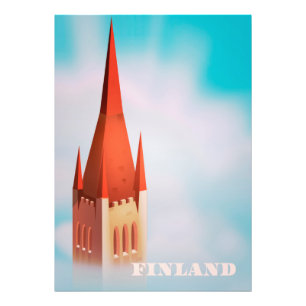 Finland church travel poster
