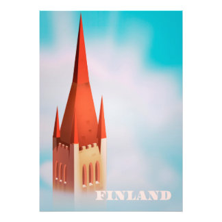 Finland church travel poster