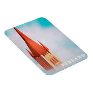 Finland church travel poster magnet