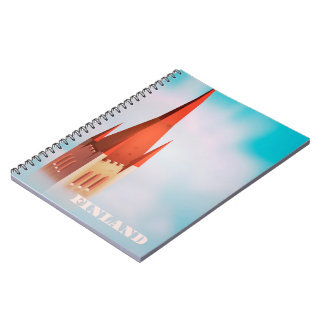 Finland church travel poster notebook