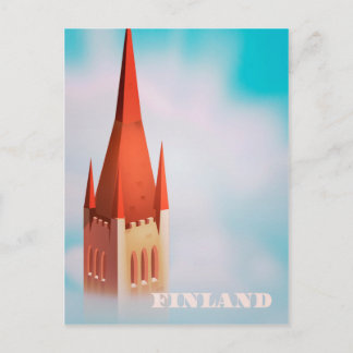 Finland church travel poster postcard