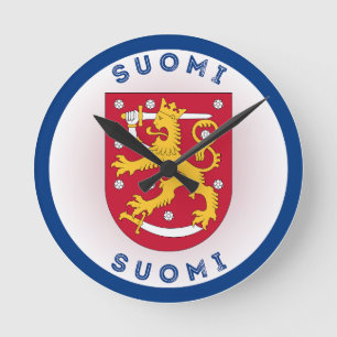 Finland Coat of Arms Circle Shape Round Clock