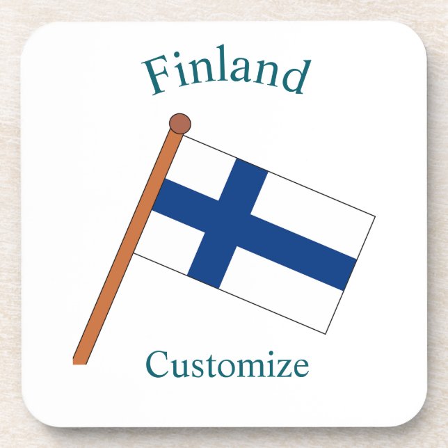 Finland Country Flag Thunder_Cove Coaster (Front)