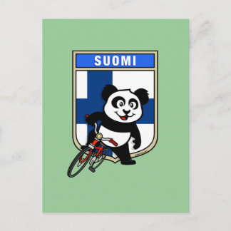 Finland Cycling Panda Postcard